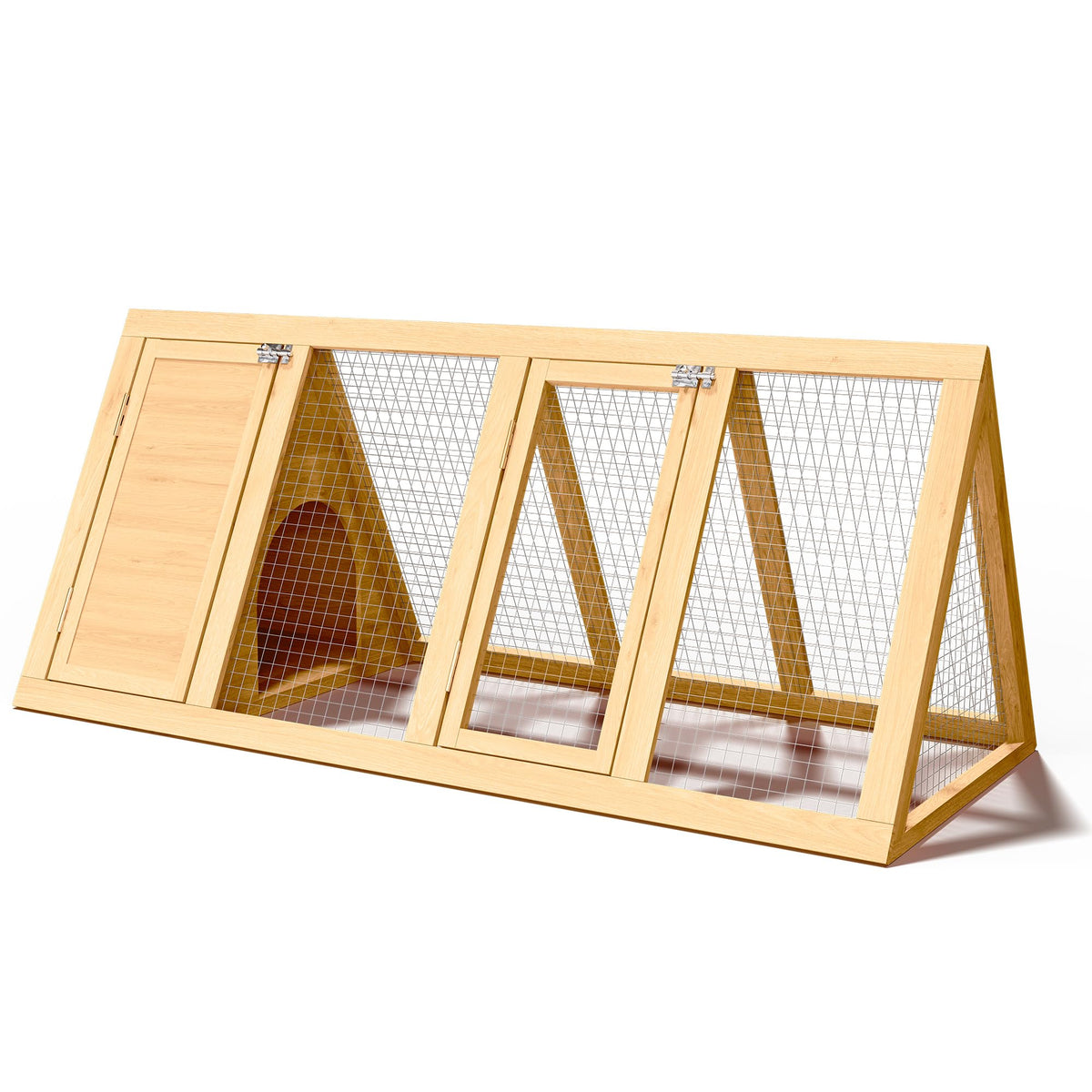 A-Frame Wooden Rabbit Hutch with Run Z381398