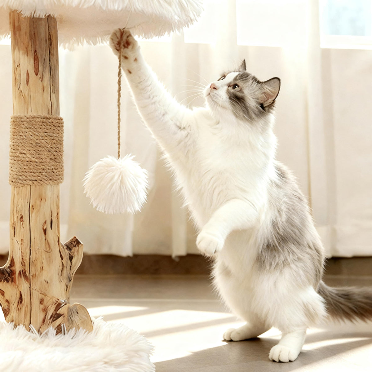 Modern Cat Tree Tower with Sisal Scratching Post D905527