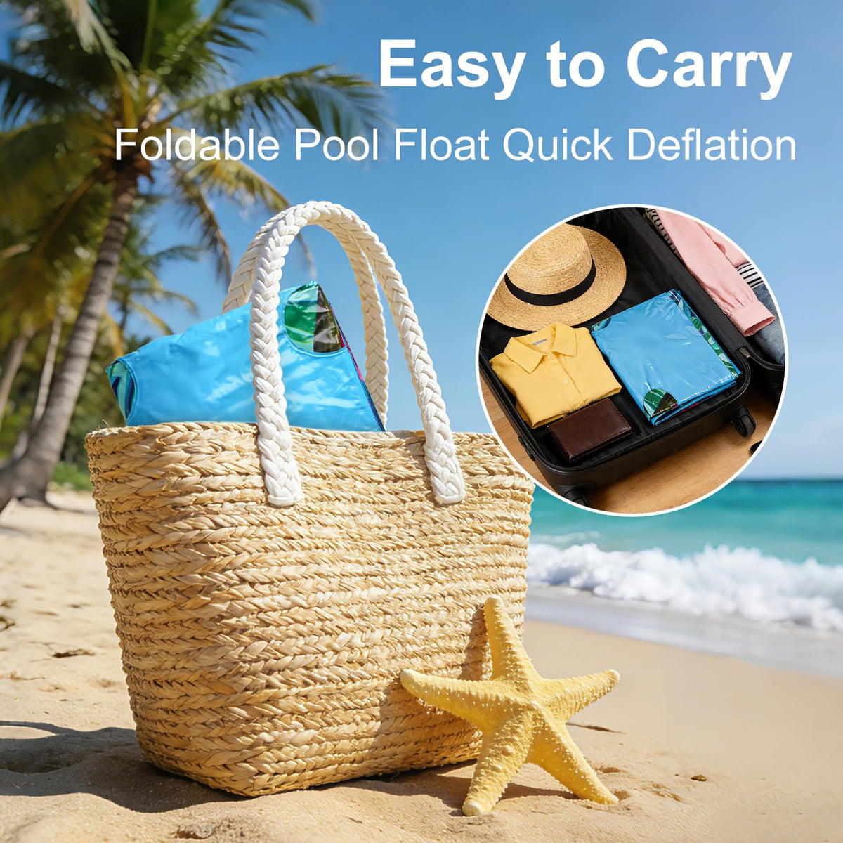 2 Pack Inflatable Pool Lounger with Headrest Drink Holder R936718