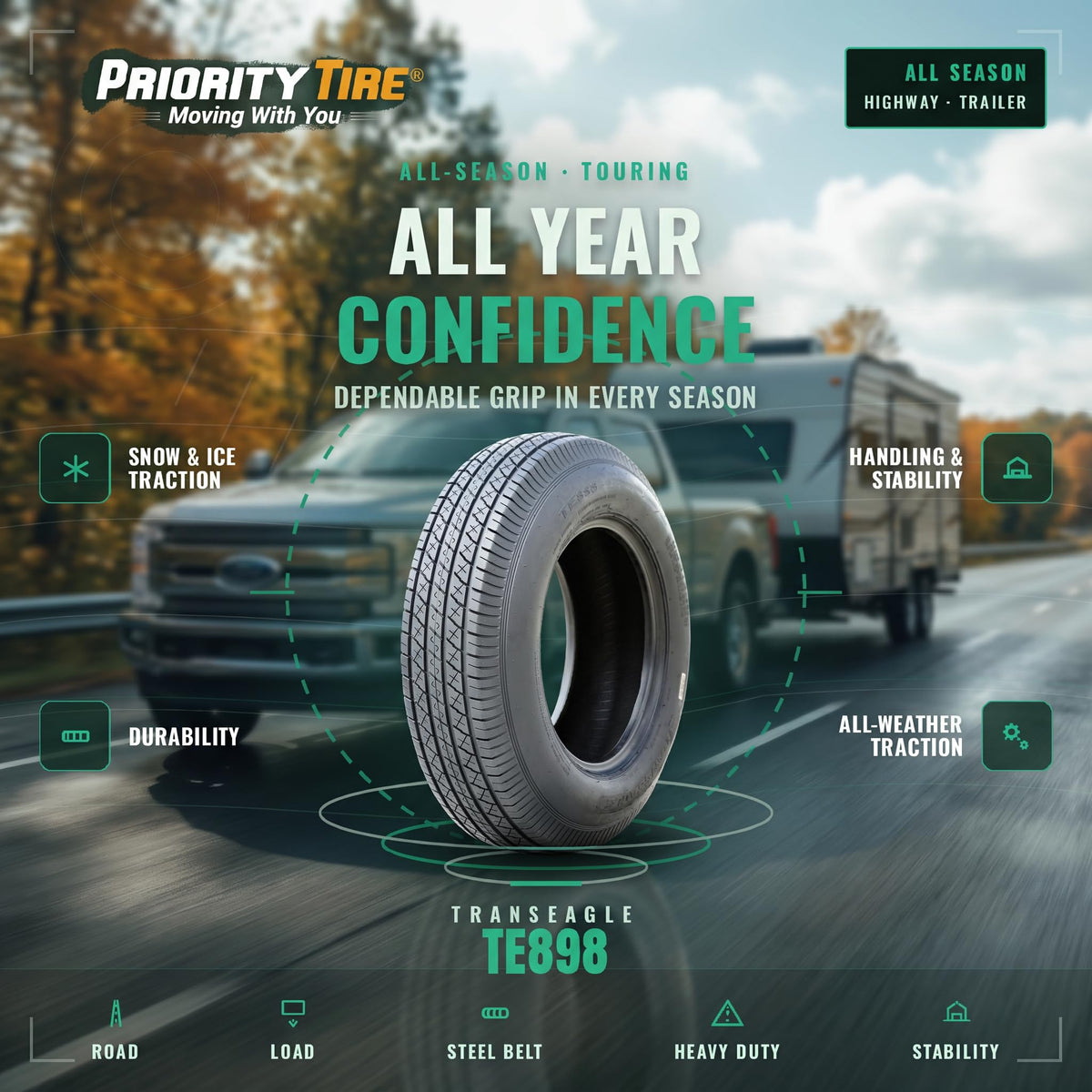 All Season 80L 6 Ply Trailer Bias Tire Z614