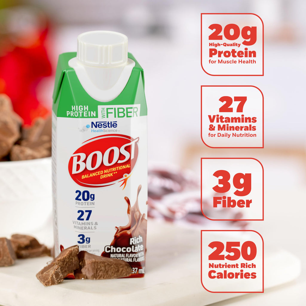 High Protein Nutritional Shake, Chocolate, 24 pk H59740