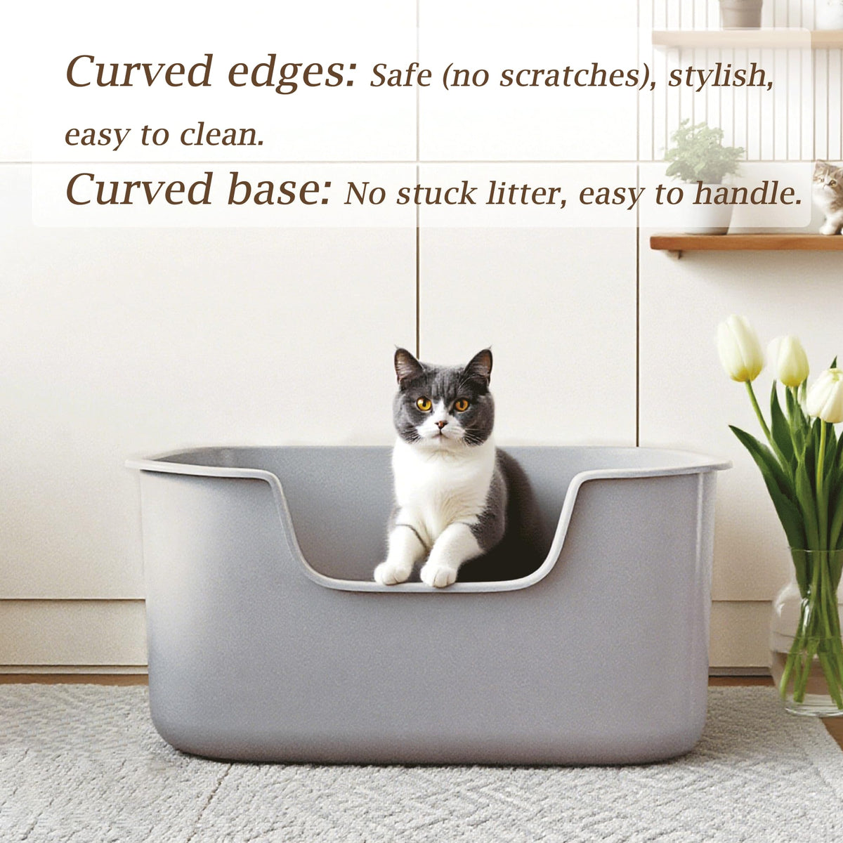 Large High Sides Cat Litter Box E871195