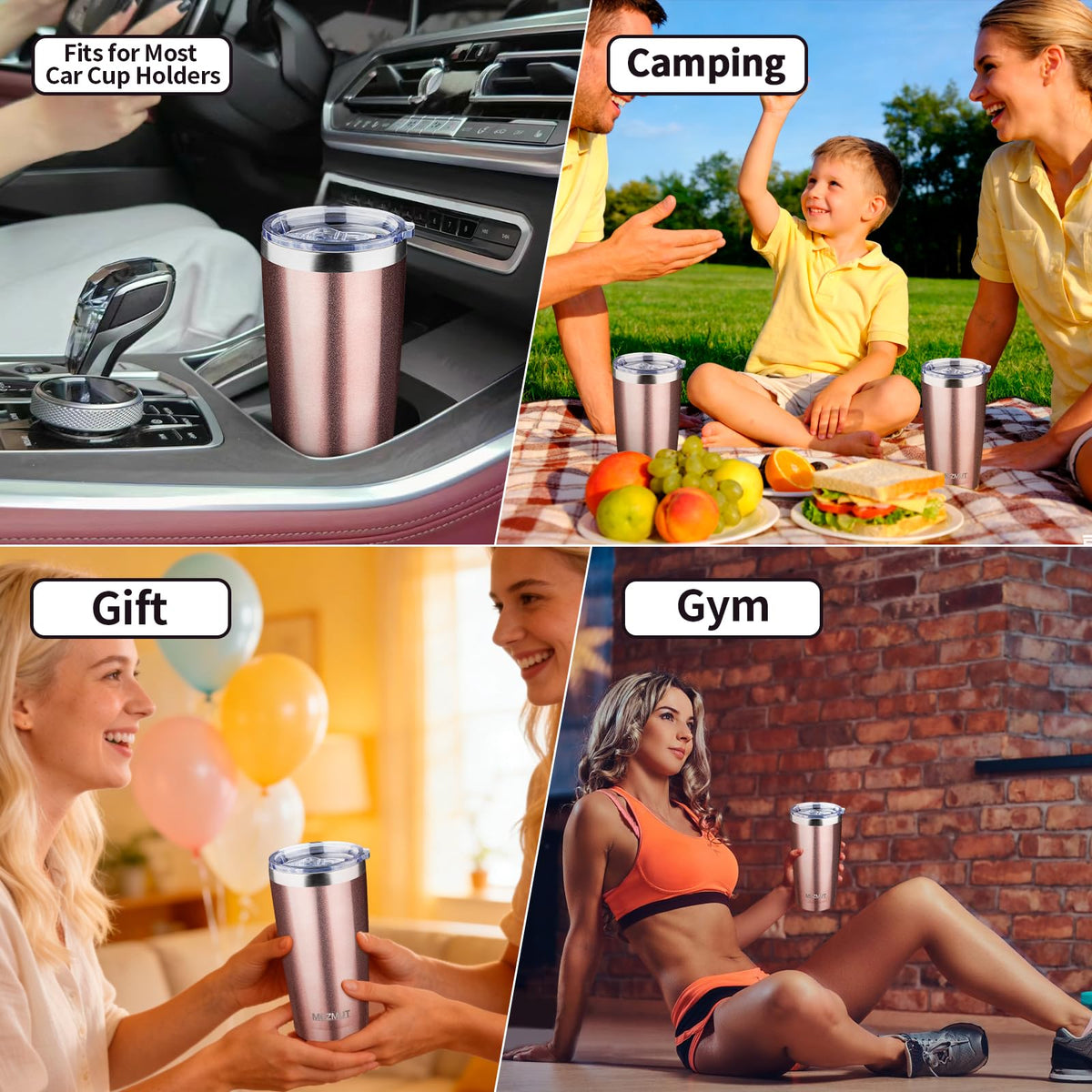 20oz Insulated Tumbler with Lid Straw W6158