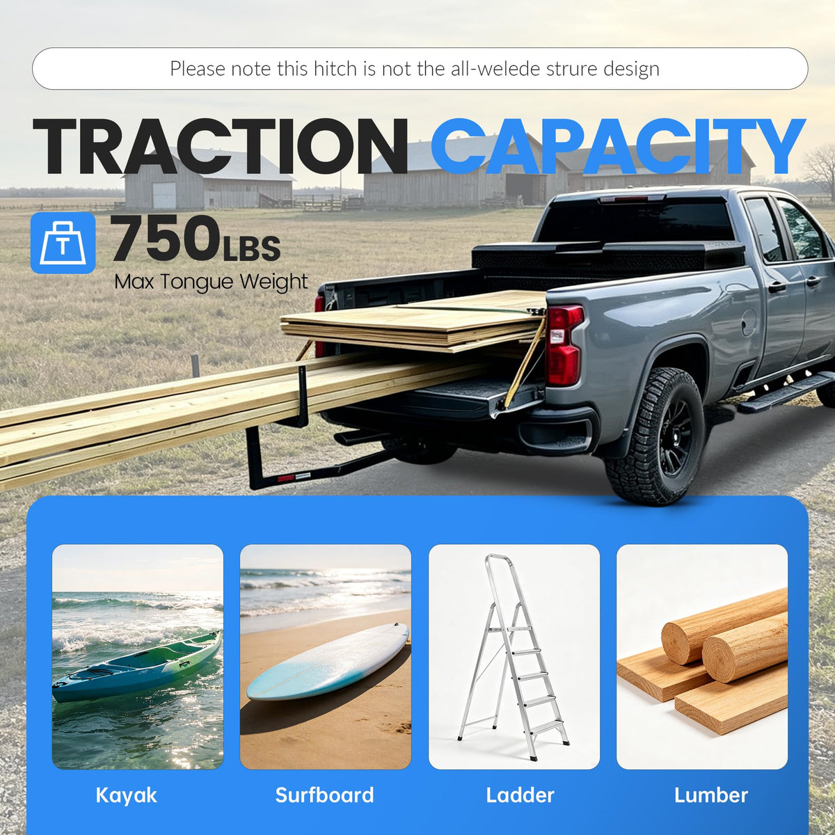 Truck Bed Extender Hitch Mount Extension Rack M711