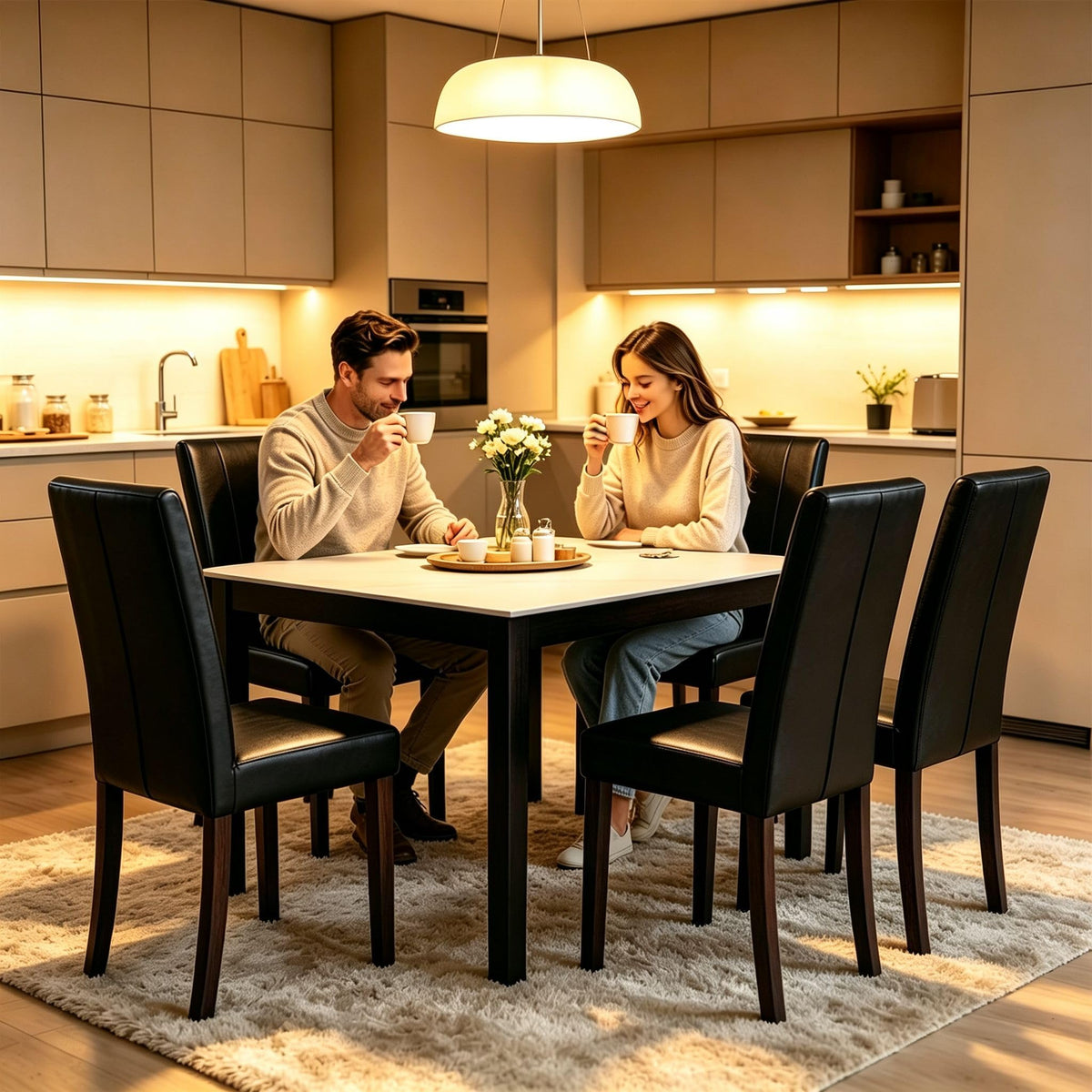 Upholstered Dining Chairs Set of 6 Q317