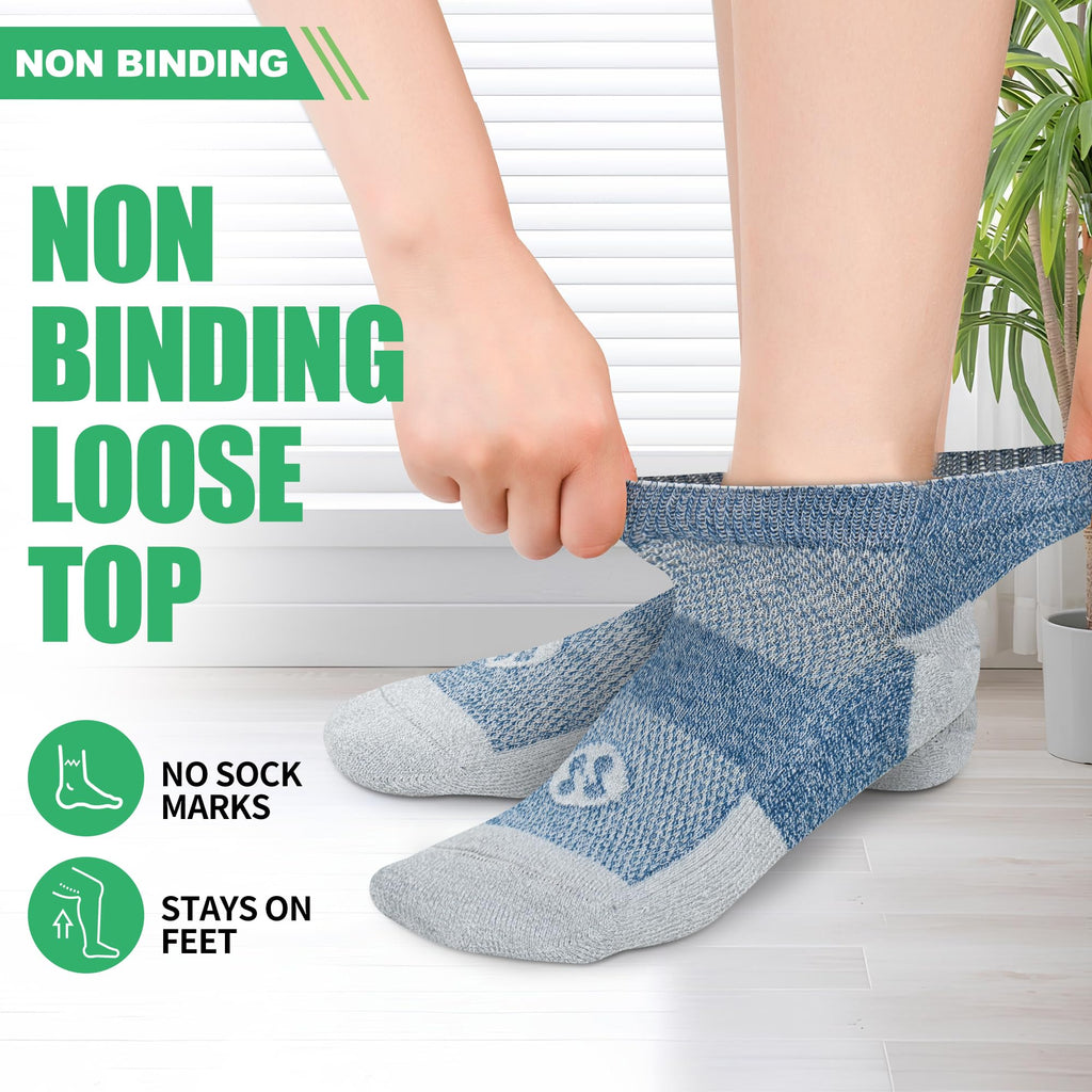 Low Cut Diabetic Socks for Men, 6 Pairs H3739
