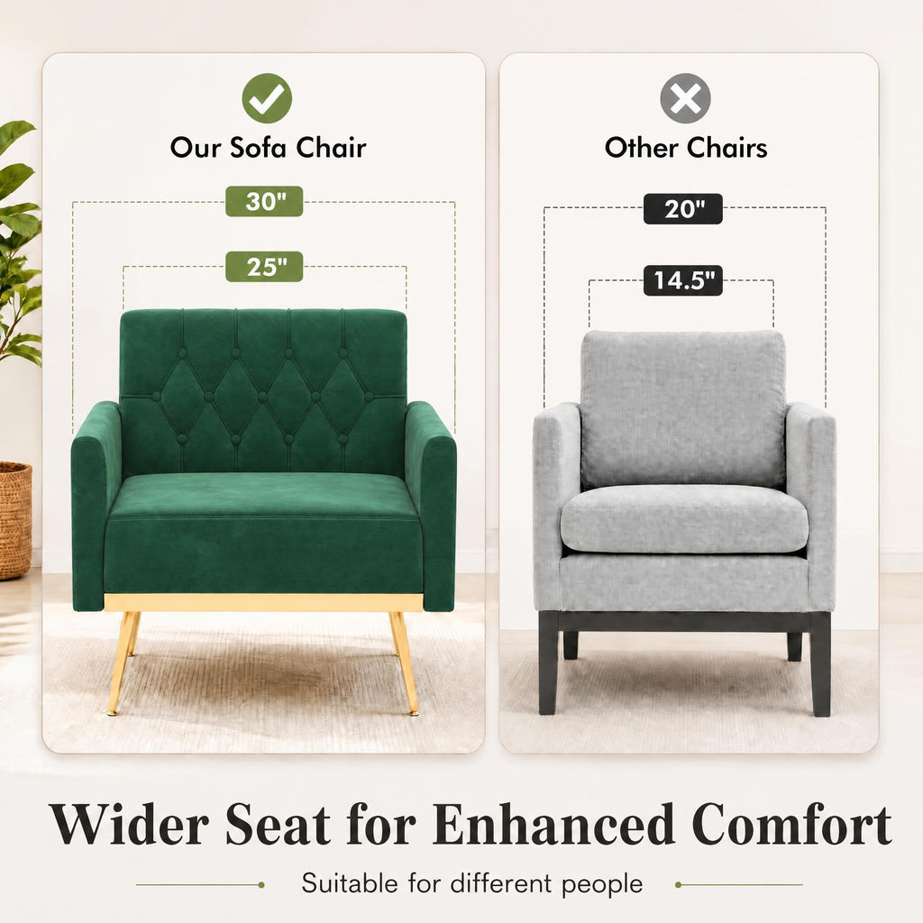 Green Velvet Accent Chairs Set of 2 O752684