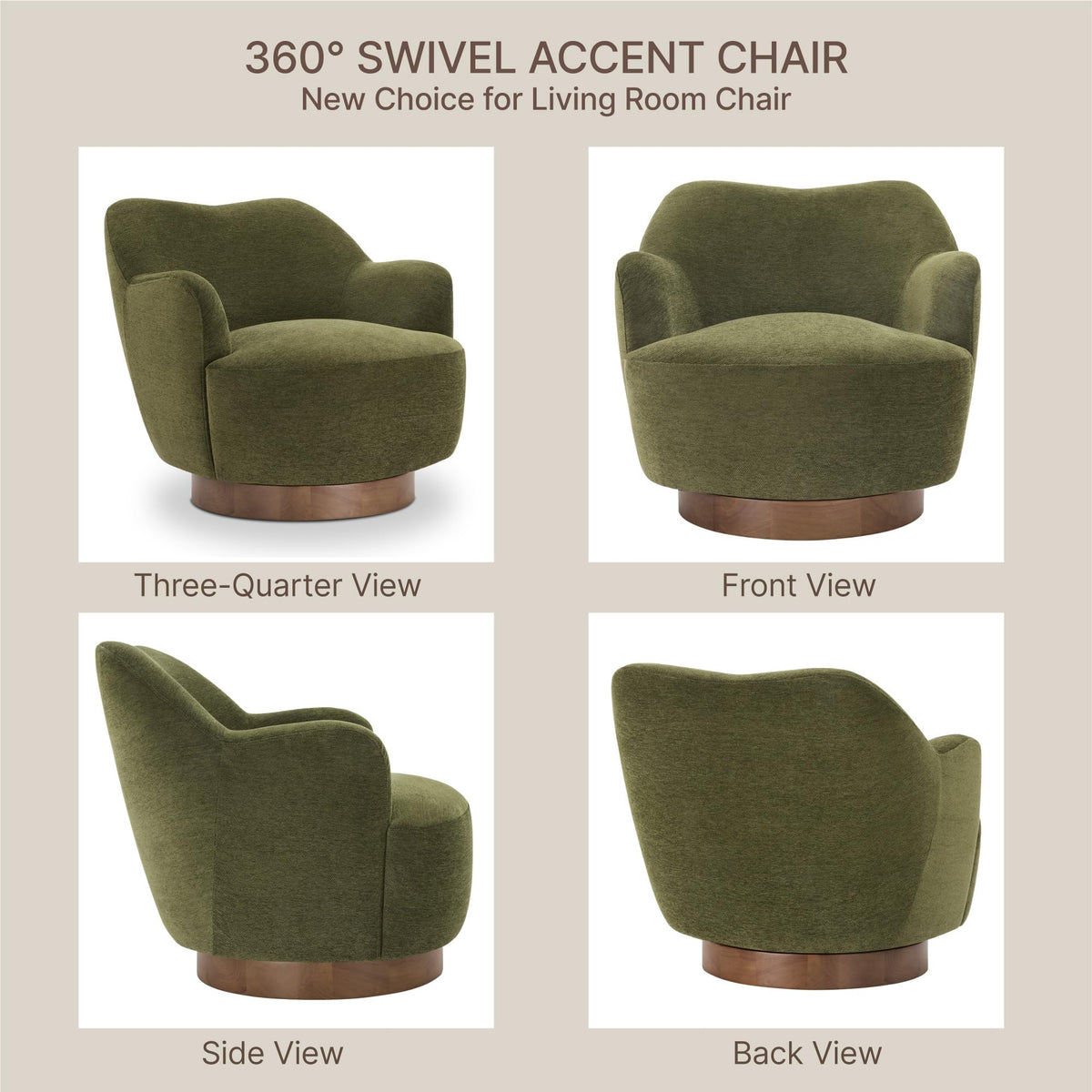 Green Swivel Accent Chair Set of 2 P64821