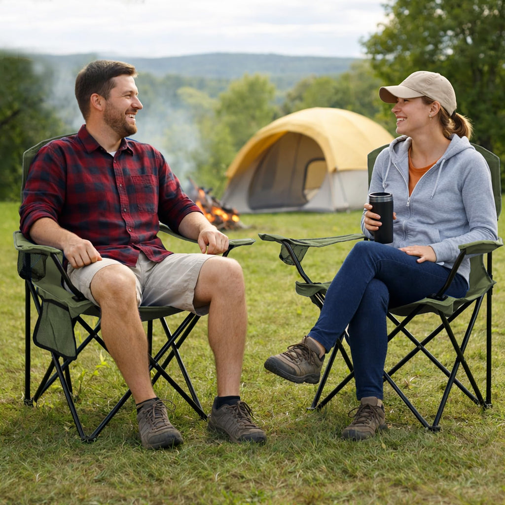 Camping Chair 2 Pack Portable Folding Chair Green S623823