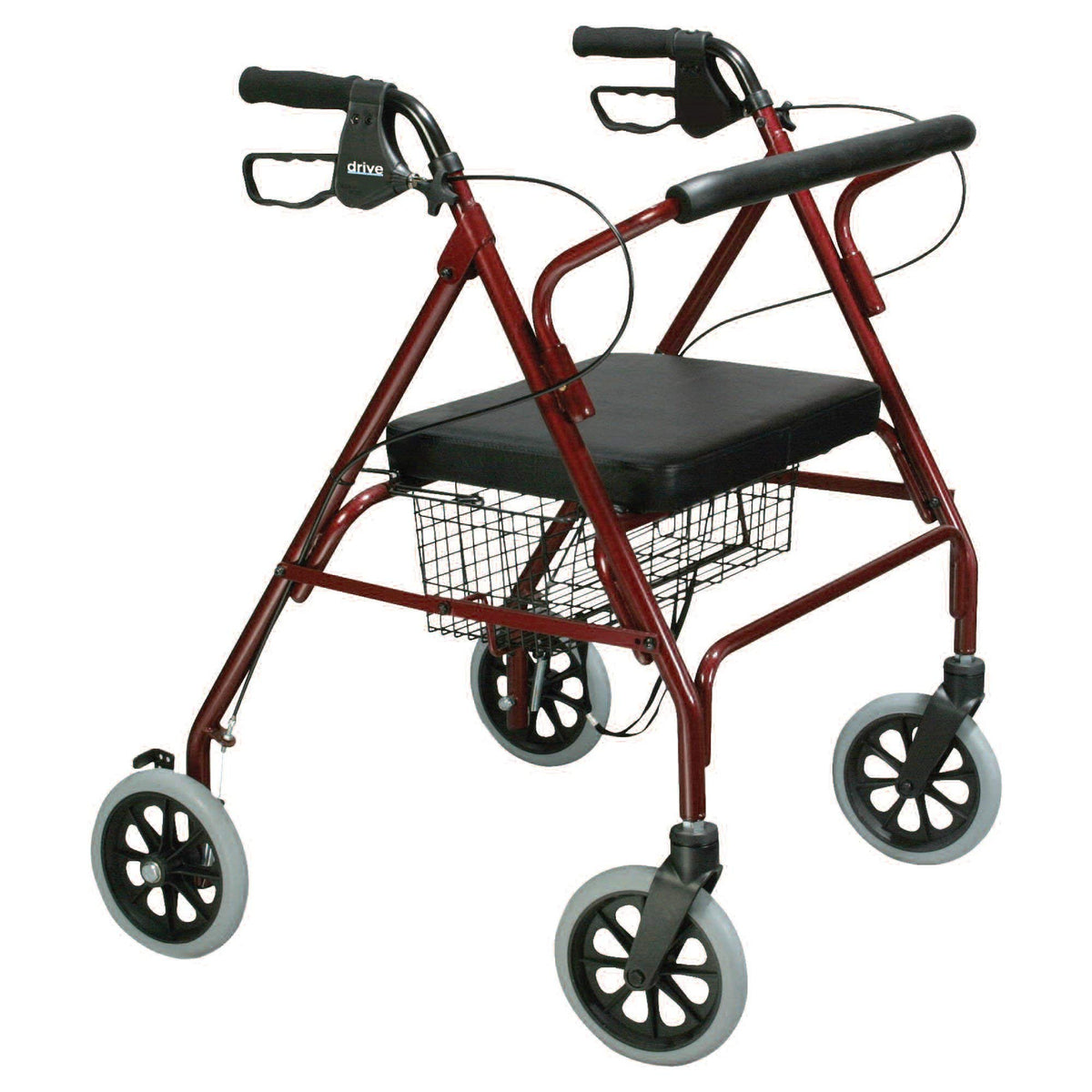 Foldable Bariatric Rollator Walker with Seat, Red Z18747