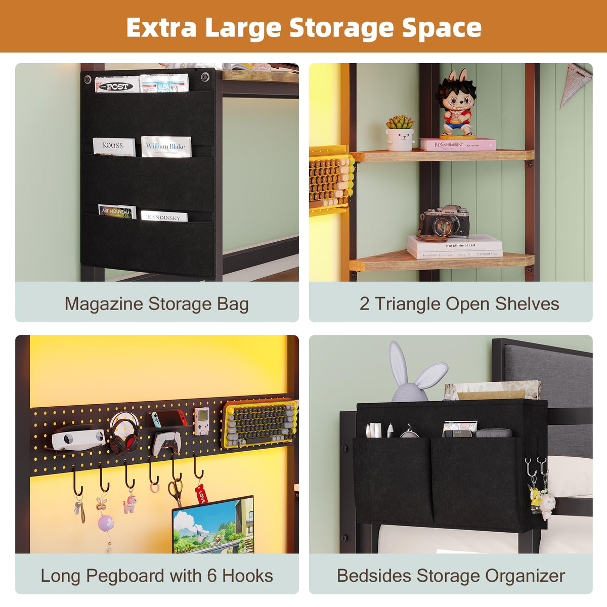 Twin Loft Bed with Desk and 6 Storage Drawers I28855