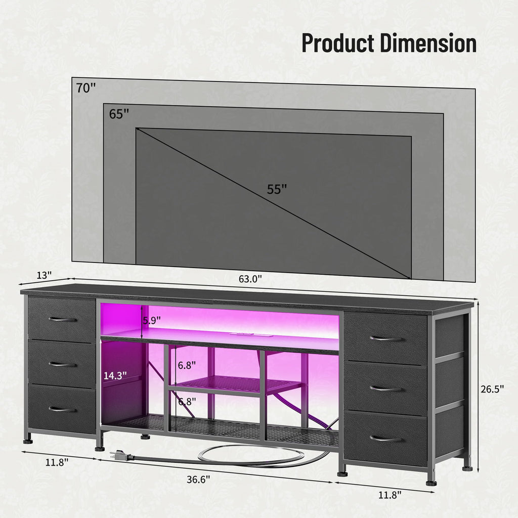 63 Inch LED TV Stand D244594