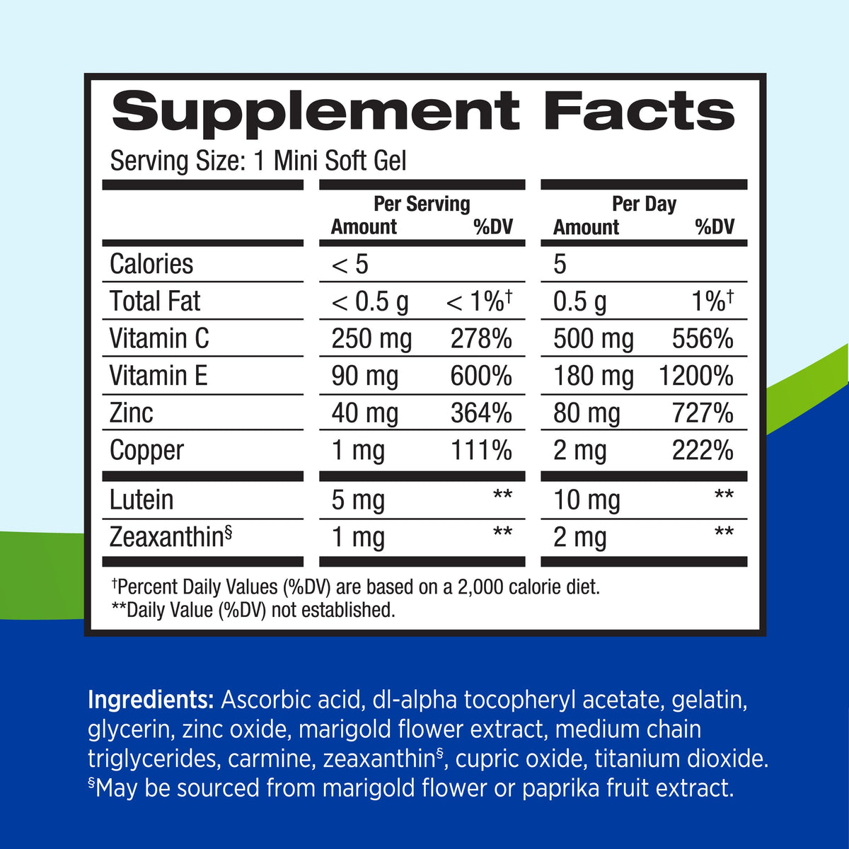 Lutein Zeaxanthin Eye Vitamins 90 Softgels B64789