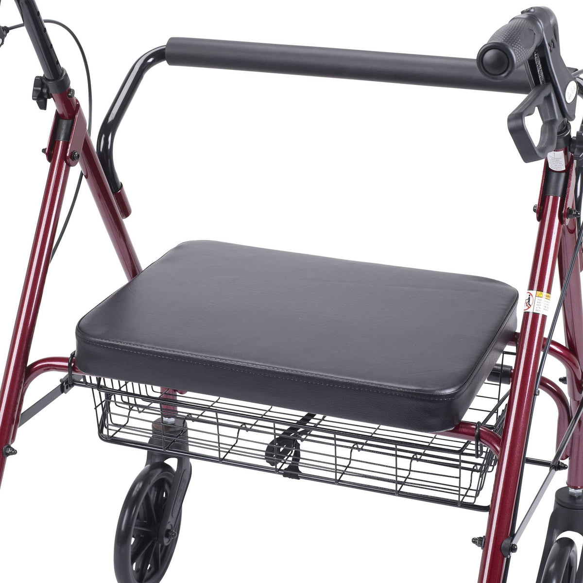 Foldable Bariatric Rollator Walker with Seat, Red Z18747