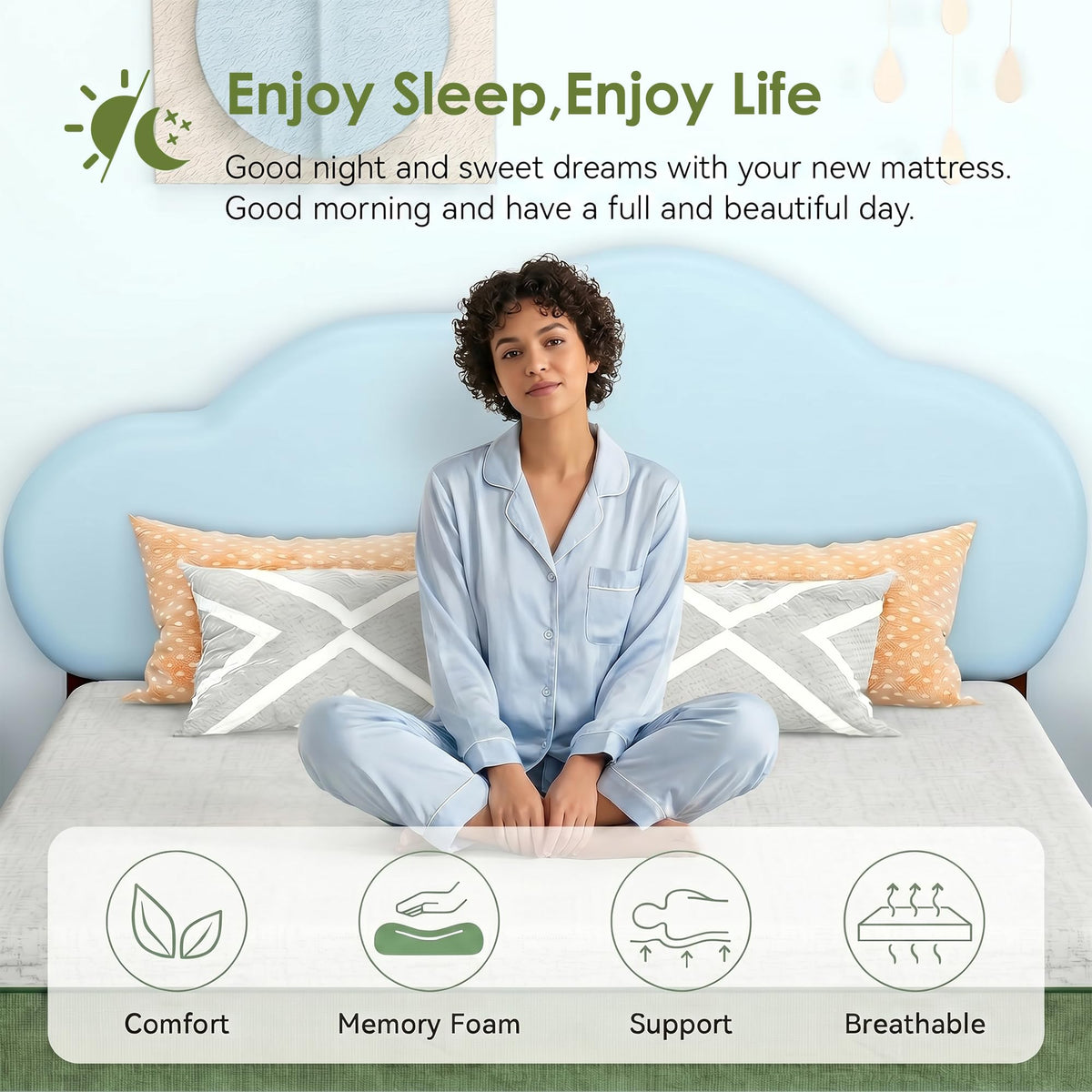 6 Inch Twin Size Cooling Gel Memory Foam Mattress N3293