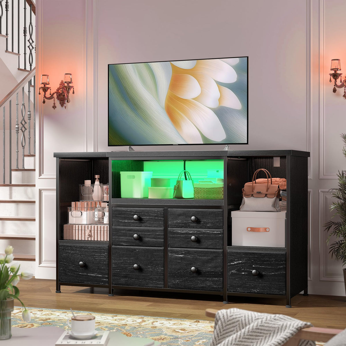 Modern LED Dresser with 8 Drawers G255029