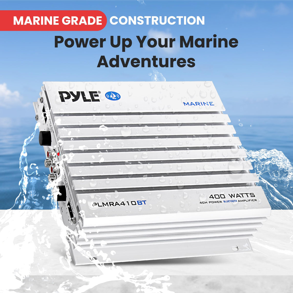 Waterproof 4 Channel 400W Bluetooth Marine Amplifier J1619