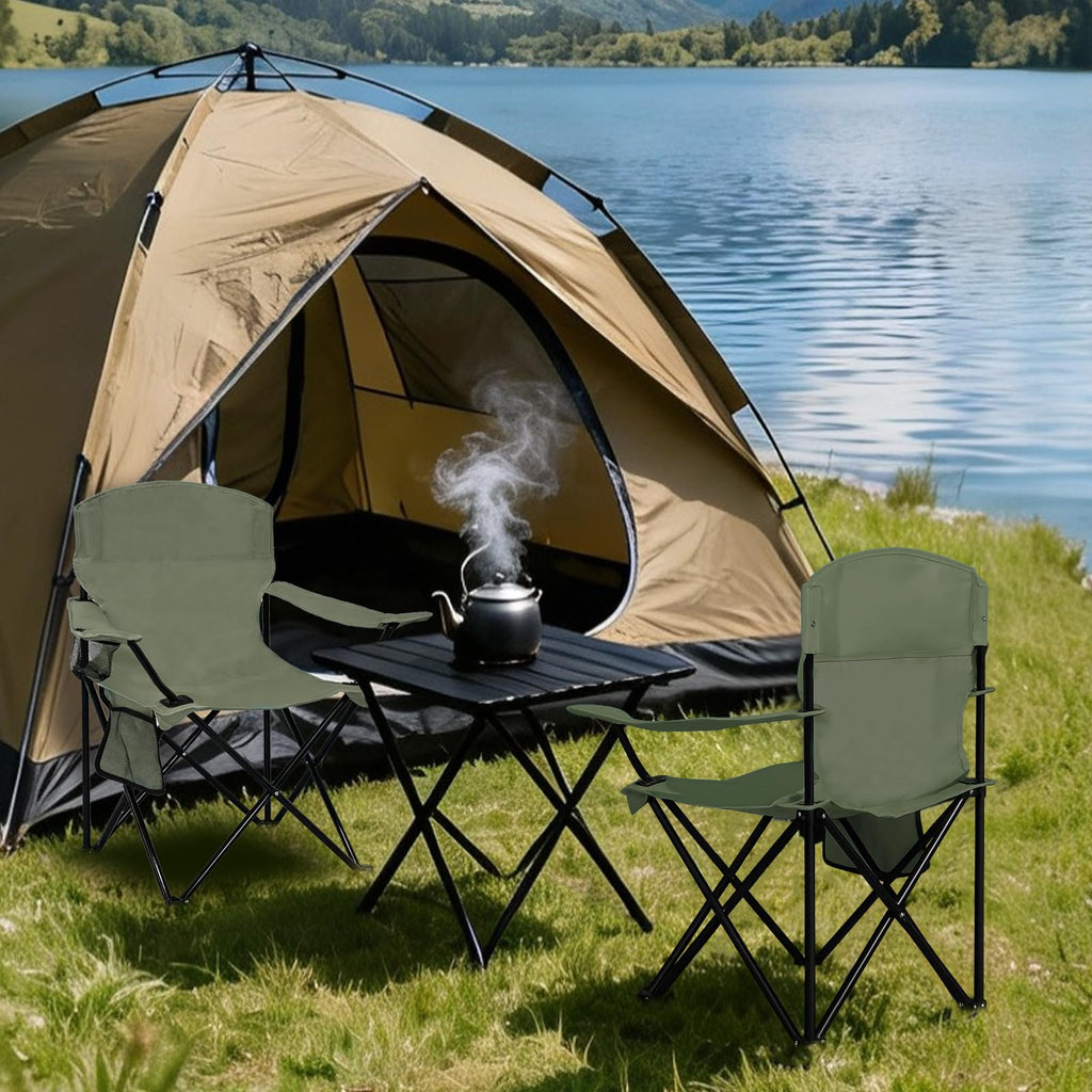 Camping Chair 2 Pack Portable Folding Chair Green S623823