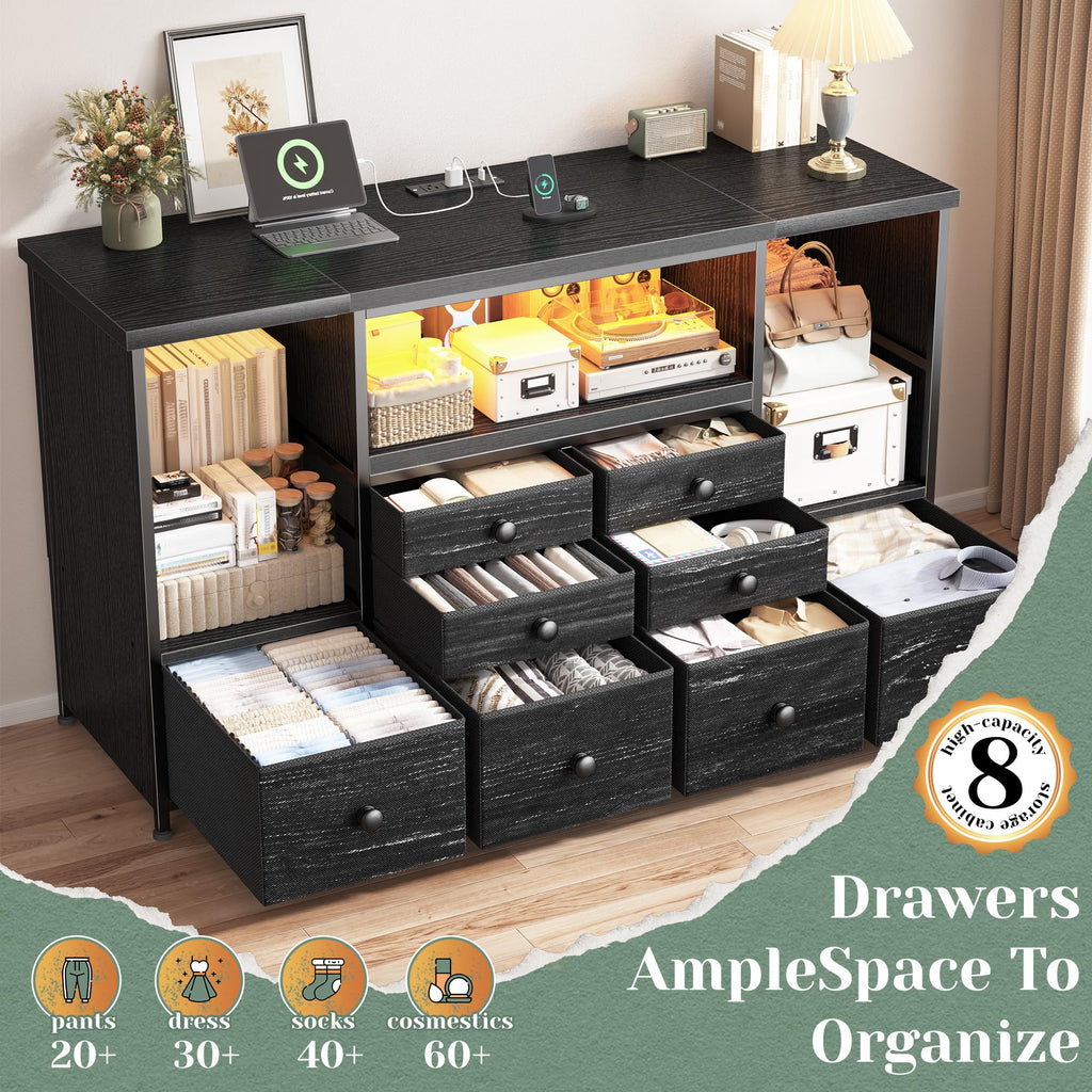Modern LED Dresser with 8 Drawers G255029