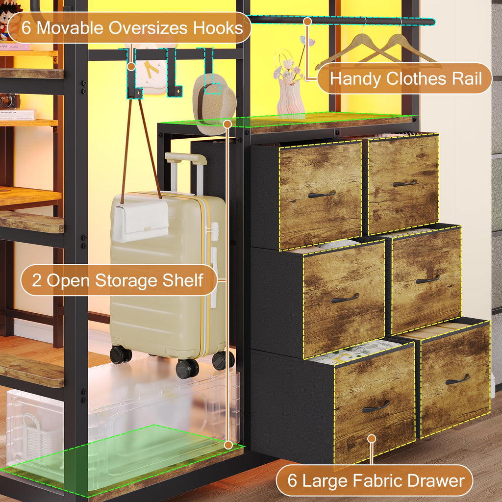 Twin Loft Bed with Desk and 6 Storage Drawers I28855
