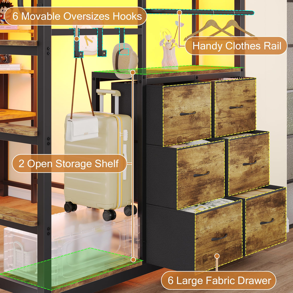 Twin Loft Bed with Desk and 6 Storage Drawers I28855