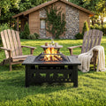 32 Inch Black Wrought Iron Wood Burning Fire Pit A7943