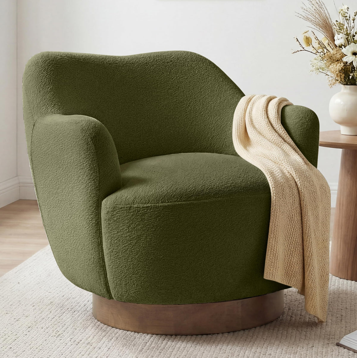 Green Swivel Accent Chair Set of 2 P64821