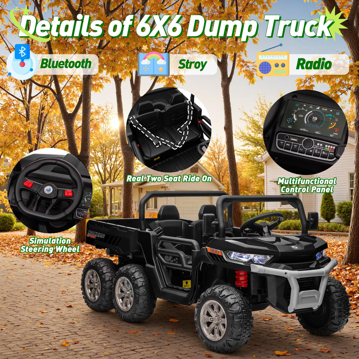 24V 2 Seater Ride on Dump Truck with Remote Control Q5500
