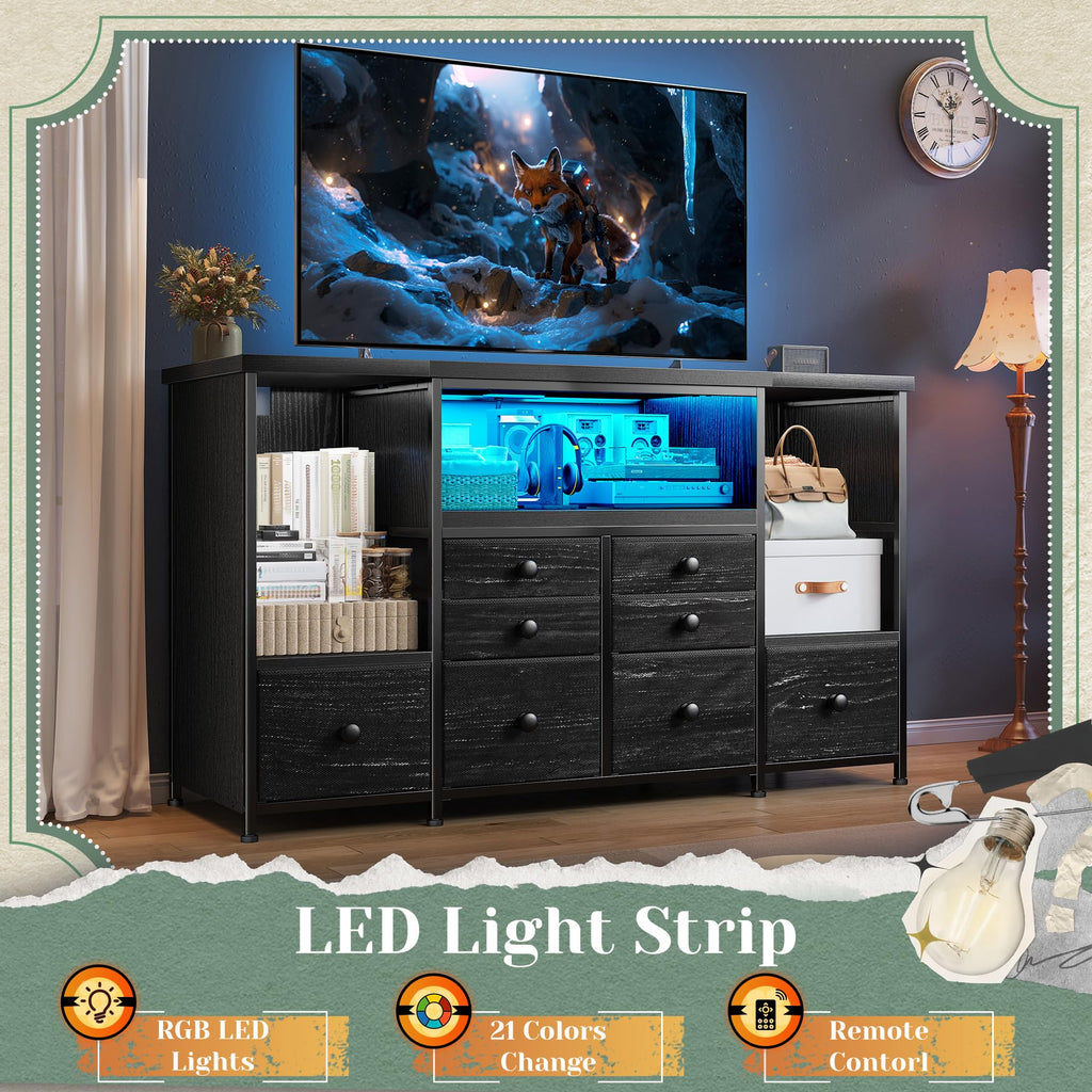 Modern LED Dresser with 8 Drawers G255029