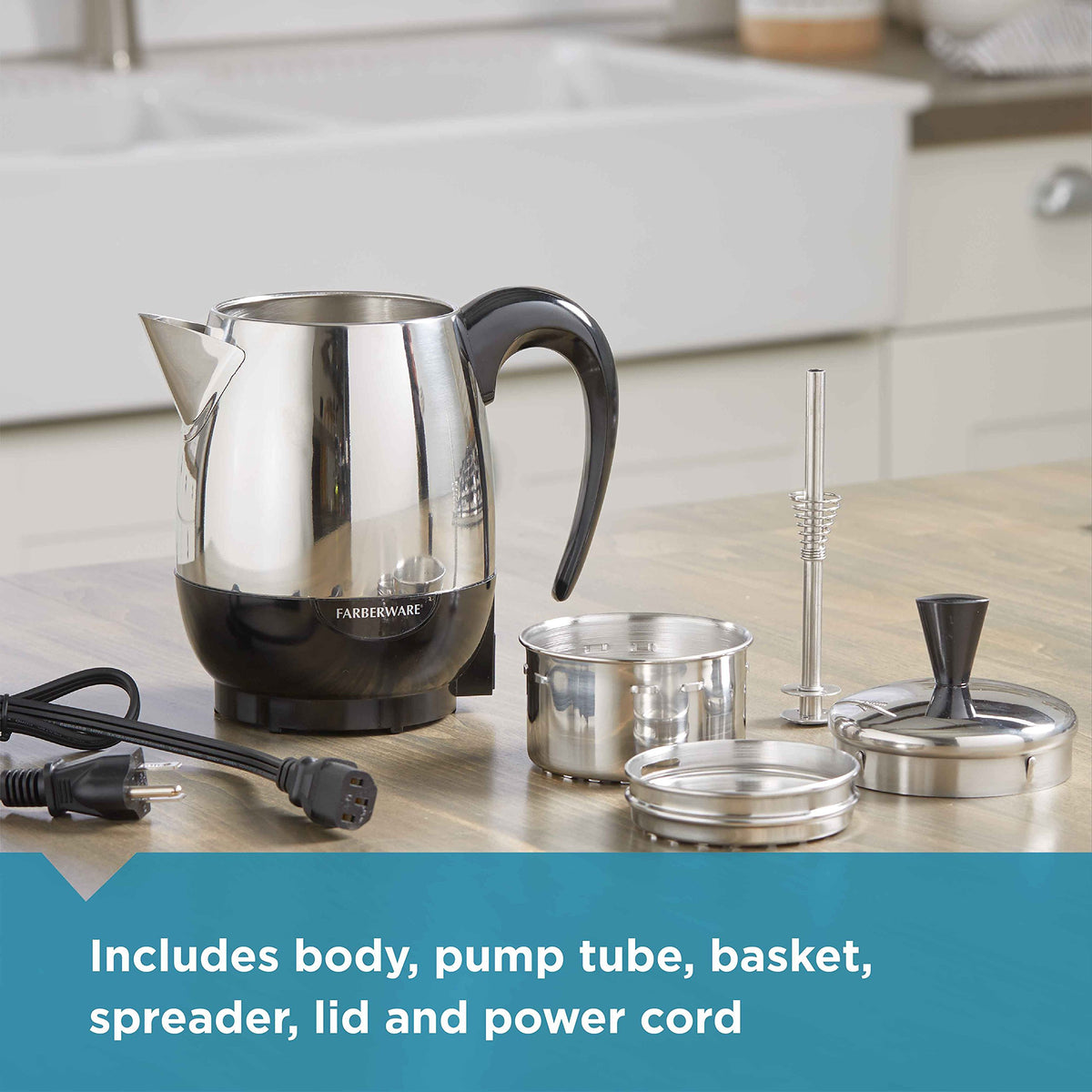 4-Cup Stainless Steel Coffee Percolator Q22495